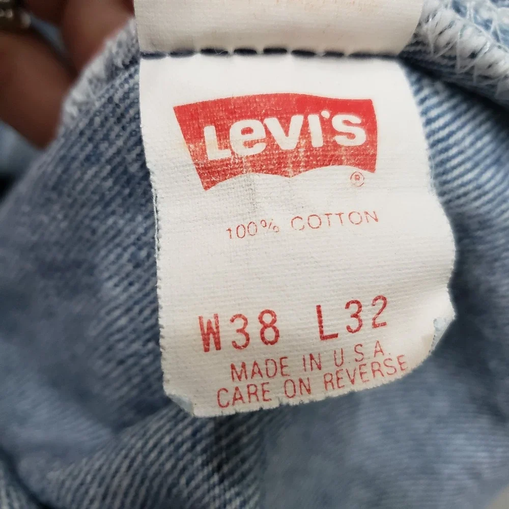VTG Levi's 501xx Jeans Mens 38x32 Blue Button Fly Straight Leg USA Whiskered
